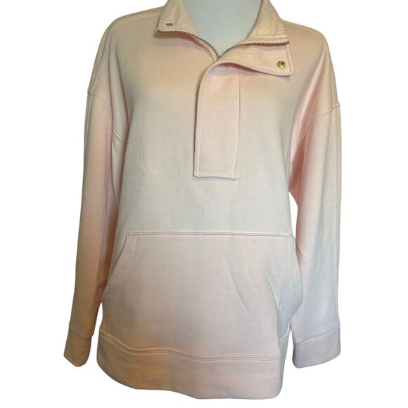 quarter zip pullover sweatshirt kangaroo pocket size xl Pink - Picture 1 of 9